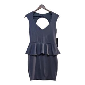 Poof Couture Elegant Gray Sleeveless Dress Size M